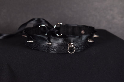 Spiky Black Kitten Play Choker