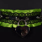 Lock And Spikes Green Choker