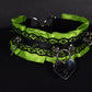 Lock And Spikes Green Choker