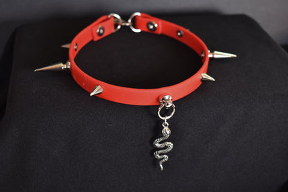 Biothane Red Snake Spiked Choker