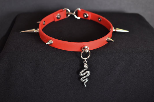 Biothane Red Snake Spiked Choker