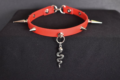 Biothane Red Snake Spiked Choker