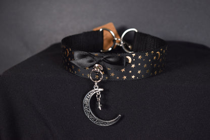 Black And Golden Moon Choker