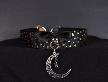 Black And Golden Moon Choker