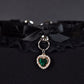 Black + Emerald Heart Choker