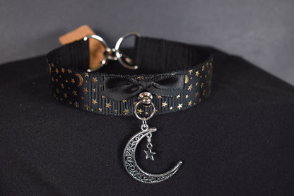 Black And Golden Moon Choker