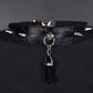 Crystal And Spikes Black Choker